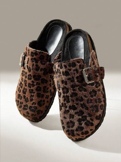Solecia 女士豹纹闭合新款夏季休闲时尚防滑平底凉鞋秋季新年假期