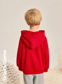 Jonge jongen (klein) Letter Print Eenvoudige Hoodie Sweatshirt