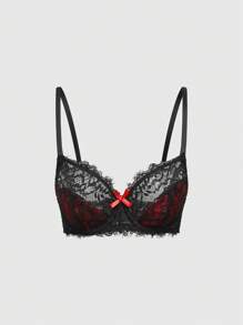 ROMWE Gothic Style Women's Lace Bra Top With Steel Boning - Multicolor - View 1