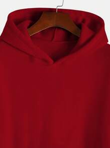 Manfinity EMRG Loose Fit Men's Letter Print Hooded Sweatshirt - Red - View 4