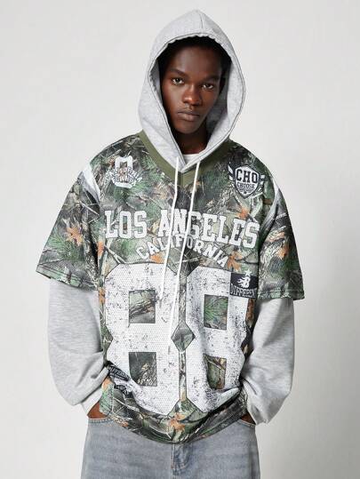 Street Life Men's Hooded 2 In 1 Athletic Jersey, Street Style