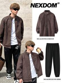 SHEIN 1 chiếc áo khoác lót nhiệt đa năng thường ngày cho bé trai tuổi teen, thích hợp mặc vào mùa đông, ngoài trời, đi làm, phối đồ, mặc đi học - màu nâu - Xem 1