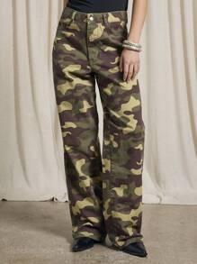 AiiRZ Jean holgado con estampado de camuflaje - Multicolor - Ver 1