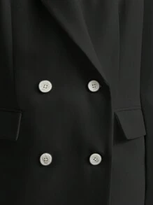 Ontre Blazer Setelan Kasual Wanita, Gaya Retro untuk Musim Gugur - Hitam - View 3