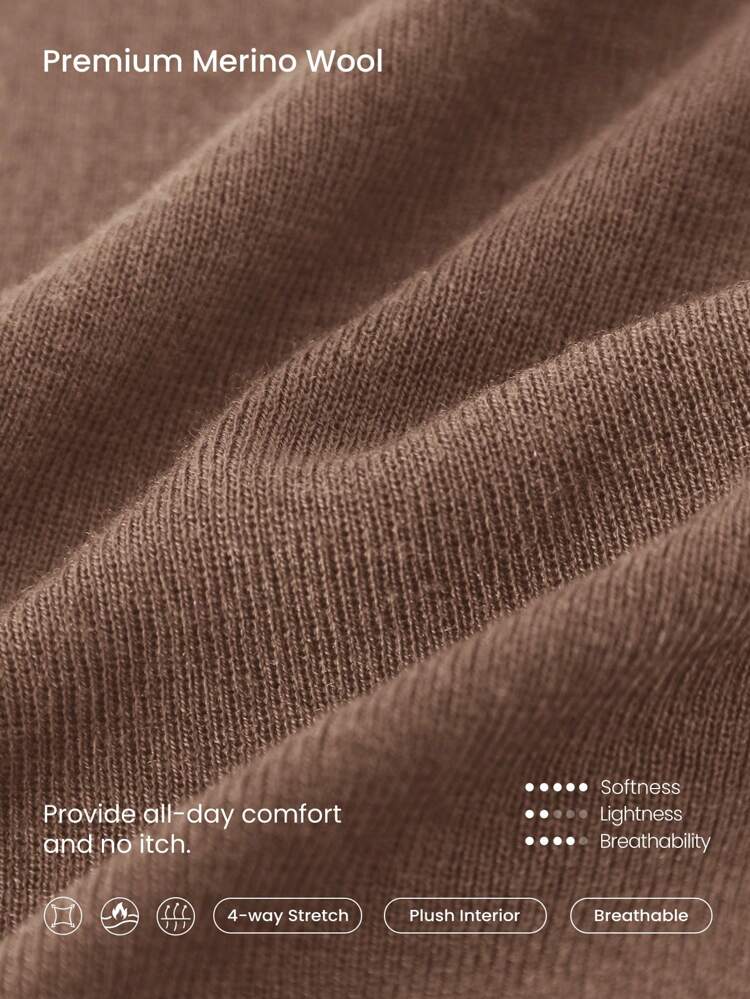 T-shirt basic con maniche lunghe, slim fit, in morbida lana calda, con fessure per i pollici, adatta per allenamento, yoga e uso quotidiano