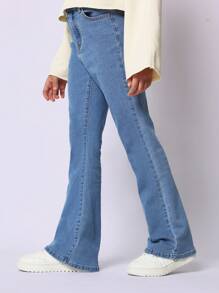 SUMWON Tween Girls Flare Fit Jean - Light Wash - View 2