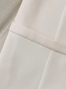 SHEIN Unity 女士圆领纽扣长袖时尚迷人西装外套 - 杏色 - 查看 6