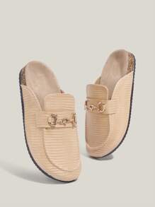 Solecia Bailarinas clásicas de color único para mujer, aptas para uso casual, citas, compras, vacaciones y uso en casa - Albaricoque - Ver 1