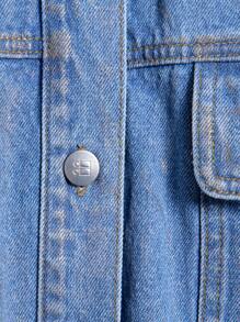 AiiRZ Metallic Coated Denim Oversized Shirt