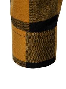 Manfinity Homme Men's Front Button Long Sleeve Plaid Casual Blouse, Everyday Wear, For Fall - Multicolor - View 5