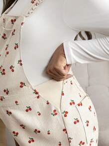 SHEIN Mono sin mangas con volantes con forma de corazón para maternidad - Negro - Ver 5