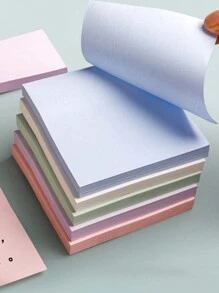 5pcs Random Solid Color Easy To Post Sticky Note, Simple Multi-Purpose Office School Sticky Note Valentine's Day, Valentines Wedding, Birthday - Multicolor - View 5