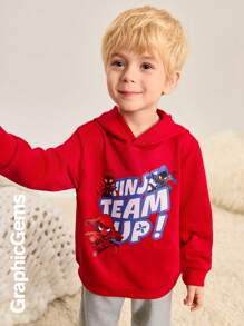 Jonge jongen (klein) Letter Print Eenvoudige Hoodie Sweatshirt