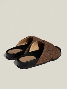 Solecia Damskie modne sandały z odkrytymi palcami i paskiem na co dzień, wygodne, płaskie, brązowe, na wiosnę/lato, wakacje, Nowy Rok