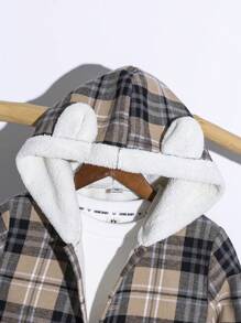 Tween Boy Casual Style Multi-Color Plaid Woolen Mid-Length Coat, Suitable For Autumn And Winter - Multicolor - View 4