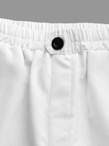 GlowEve White Mid-Waist Slim-Fit Casual Capri Pants Fall Cloth For Women - White - View 4