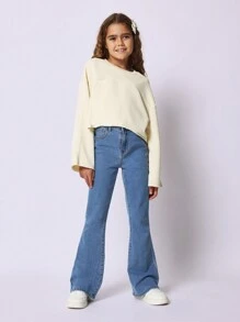 SUMWON Tween Girls Flare Fit Jean - Light Wash - View 3