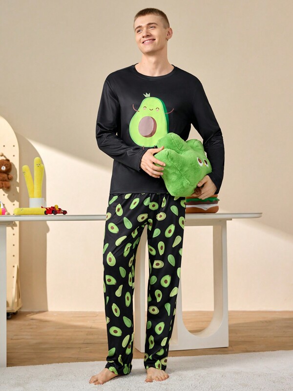 Happy Jammies Men's Avocado Print Casual Loungewear Set
