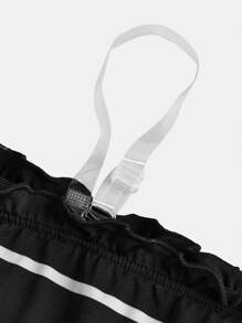 SHEIN Tween 女童休闲优雅单肩条纹 T 恤，春/夏/秋/冬 - 黑與白 - 查看 4