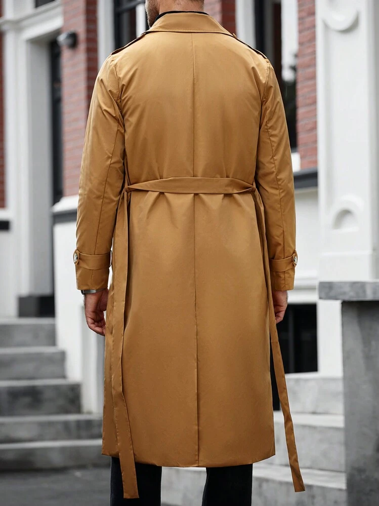 Manfinity Homme メンズ カジュアル ラペル襟 ダブルブレスト バックル