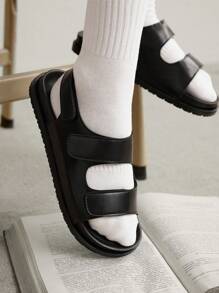 Solecia Kobieta Buty Casual Czarne Płaskie Sandały Na Letnie Buty Wakacyjne Letnia Wyprzedaż Halloween