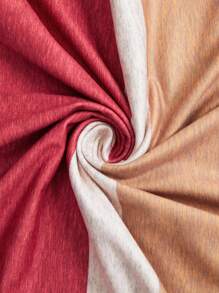 SHEIN LUNE 大码女式 V 领撞色长袖 T 恤