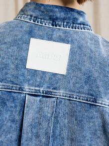 AiiRZ Crop Boxy Denim Shirt - Blue - View 5