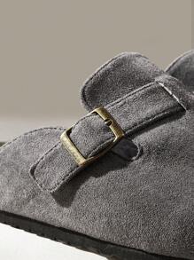 Solecia 女士舒适百搭平底凉鞋学校用品返校万圣节圣诞节秋季 - 深灰色 - 查看 5