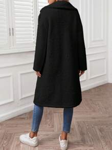 SHEIN LUNE Women's Casual Solid Color Thermal Lined Thicken Jacket, Everyday Basic Outerwear For Autumn/Winter