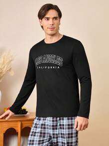 3pcs Men's Loungewear Set - Round Neck Shirt - Multicolor - View 3