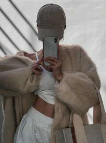 DAZY 女士蓬松柔软开衫，宽松版型，秋季女装 - 杏色 - 查看 9