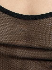 AiiRZ Sheer Mesh Cami Top Spaghetti Strap Tank Layering Piece Club Night Out Festival Summer Fashion Basic Essential - Black - View 8