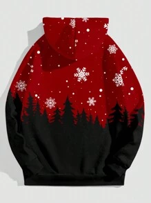 Manfinity Homme Standard Fit Front Pocket Hoodie Christmas Sweatshirt, Suitable For Family Party - Multicolor - View 2