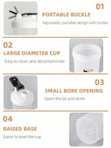 1PC Sport Shaker Bottle For Protein, Water Bottle For Outdoor - White - View 5