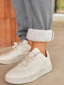 SHEIN Maternity Solid Color Casual Pants, Everyday Wear - Grey - View 6