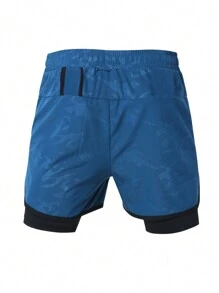Manfinity Sport Corelite Boyfriend Style Men's Letter Print Drawstring Waist Sports Shorts
