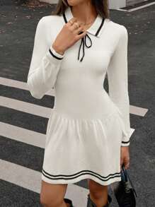 Chiquease Nuevo vestido de suéter de mujer con diseño simple y plisado ajustado, sexy para otoño/invierno