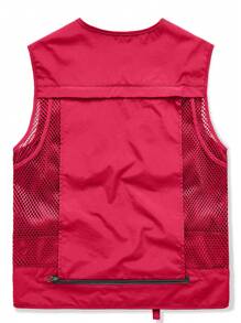 Manfinity Homme 带多个口袋的网眼可拆卸背心工装夹克