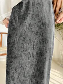 FRIFUL Women's Simple Textured Straight Skirt, Casual Everyday Wear