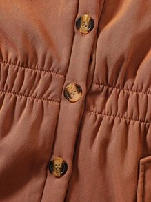 SHEIN Young Girl Hooded Rabbit Ear Fleece Jacket, Suitable For Winter - Coffee Brown - View 6