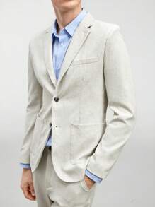 Manfinity VCAY Men's 2pcs Woven Long Sleeve Slim Fit Casual Suit Set