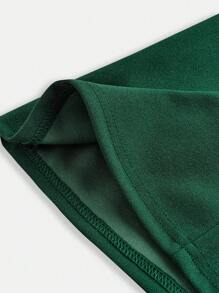 SHEIN Girlism 少女针织拼布透明网眼荷叶边领蝴蝶结泡泡袖连衣裙