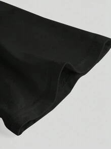 SHEIN Girlism Tween 女童修身休闲圆领喇叭袖褶皱设计长袖 T 恤