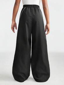 Coolane Kids Pantaloni sportivi neri ampi da ragazza pre-adolescente per l'autunno/inverno, adatti per il ritorno a scuola