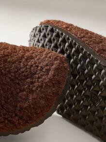 Solecia Women's Solid Color Round Toe Fur Slippers Spring Shoes Spring Break Easter For Christmas - Coffee Brown - View 5