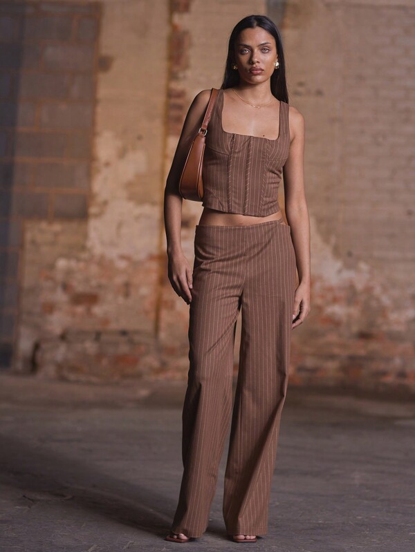 MUSERA Cut Out Side Suit Trousers Old Money Spring Elegant