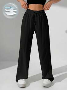 StreetHx 女性純色簡約日常寬鬆長褲