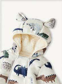 Cozy Pixies 1 件恐龙印花长袖婴儿外套睡袋，秋季保暖 - 彩色 - 查看 5