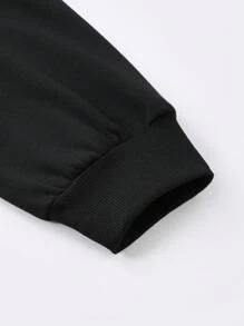 ROMWE MEN Street Life Conjunto de chándal para hombre (Sudadera suelta corta + Pantalones de chándal acampanados)