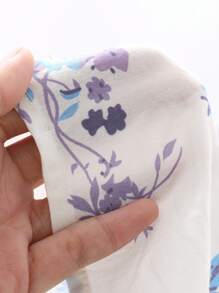 DAZY 女士甜美花卉印花荷叶边下摆睡袍睡裙睡衣